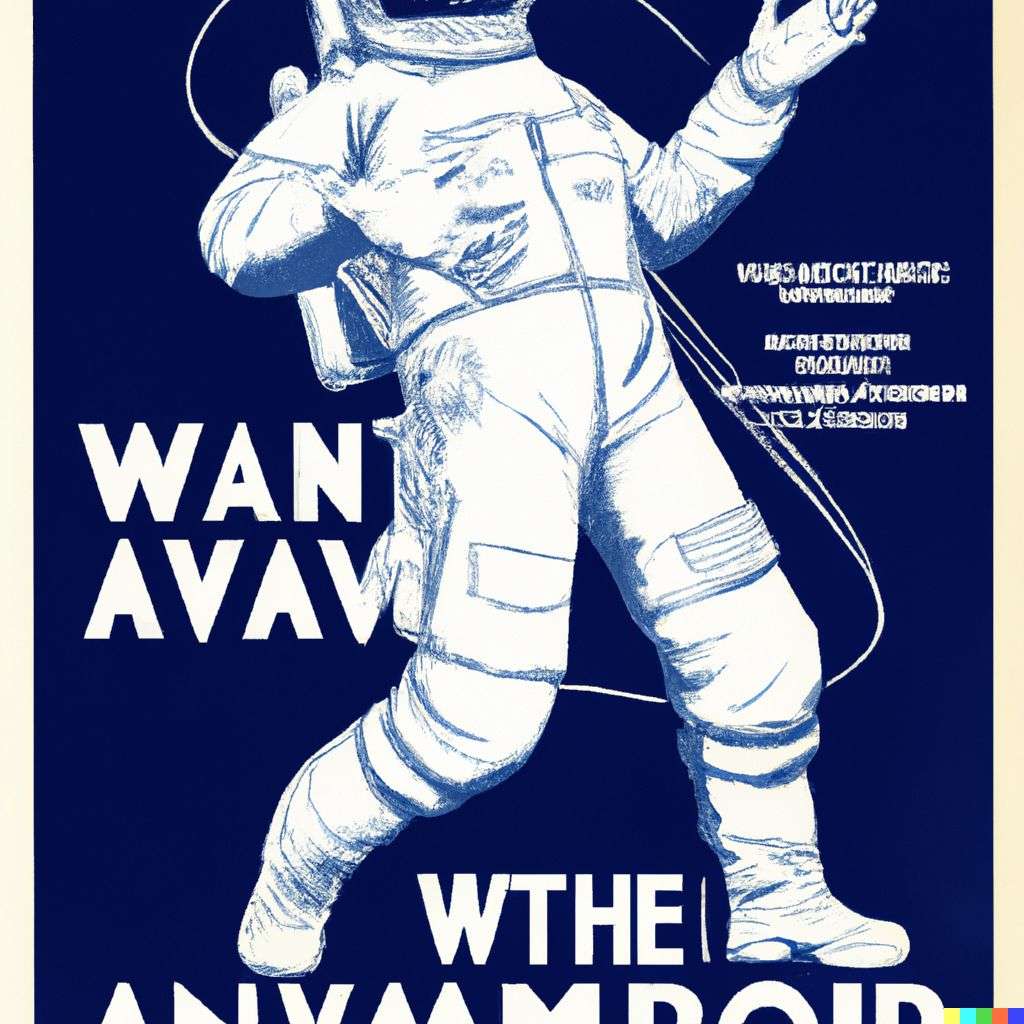 an astronaut, government information poster from World War 2